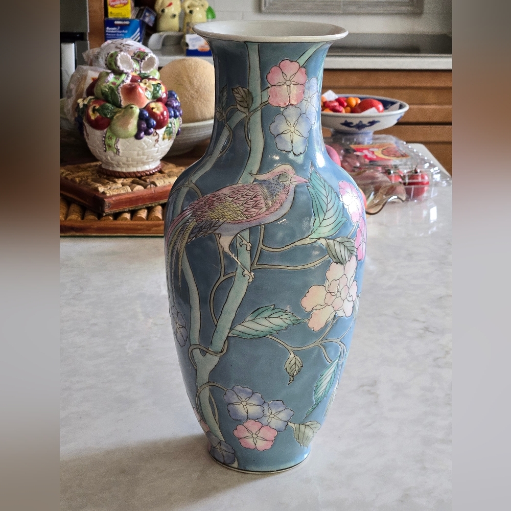 WBI Vintage Chinosiere Etched Painted Porcelain circa 1940.